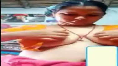 Busty village bhabhi showing boobs while dressing