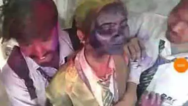 Classmate holi color rubbed video