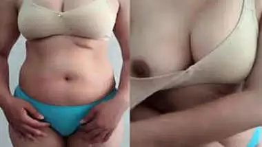 Indian female is sexy and man films her flashing big boobs on camera