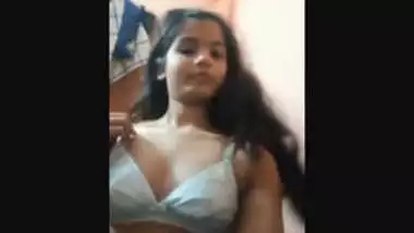 Sexy young teen boob pressing