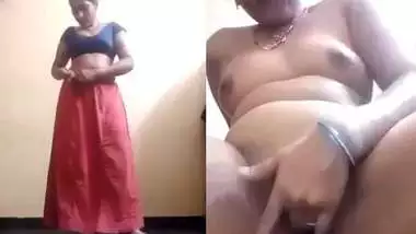 Unsatisfied Bhabhi masturbating with cucumber
