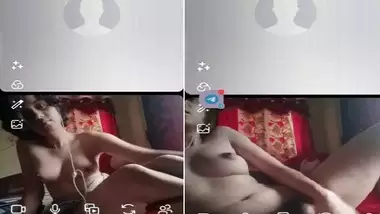 Indian girl fingering video call with dildoing
