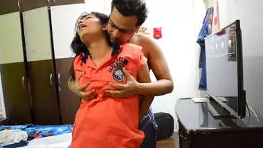 Indian husband pressing boobs of his newly married wife.